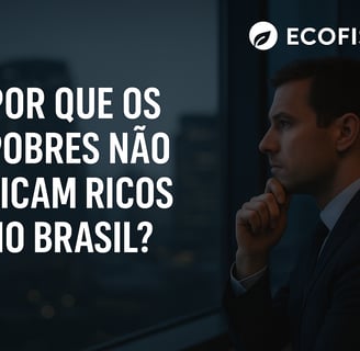 Jovem pensativo olhando para o horizonte com notas de dinheiro na mão – reflexão sobre riqueza