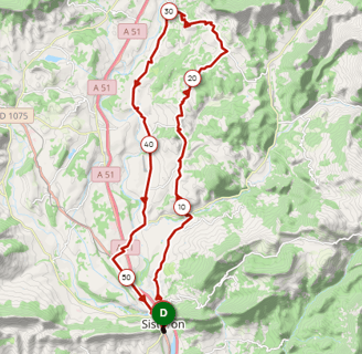 Image du tracé gps du parcours passant par le col de grêle
