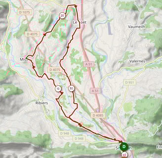 Tracé gps visitant les villages de Mison et le Poet en partant du magasin bike corner sisteron