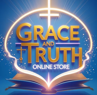 a book with a cross on it and a bible, grace and truth library