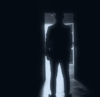 man ready to enter a new door  Executive ready for more  