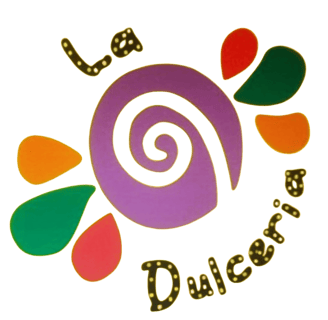 a colorful logo for a business that is called la lunada