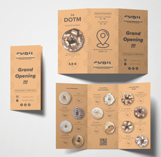 triptyque, flyer, mockup, communication