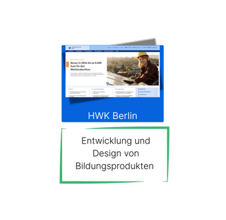 Screenshot der Handwerkskammer Berlin – Entwicklung und Design von Bildungsprodukten zur Meistervorbereitung.