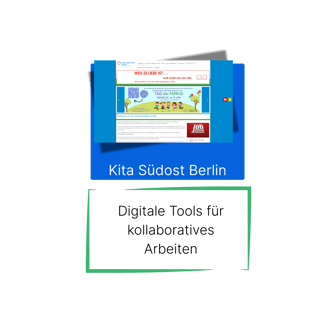Screenshot der Website der Kita Südost Berlin – Einsatz digitaler Tools für kollaboratives Arbeiten im Bildungsbereich.