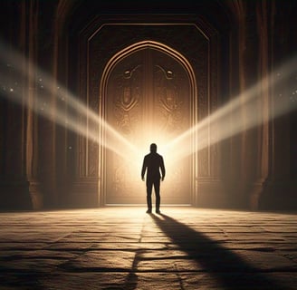Ancient door symbolising stepping into a new horizon