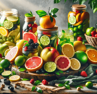 a variety of fruits and berries for detox