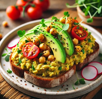 Savory Avocado Toast with Chickpea Mash