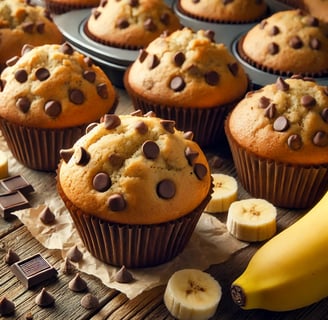 Vegan Chocolate Chip Banana Muffins (Egg-Free & Dairy-Free)