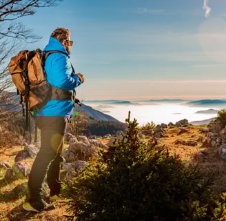 trail hiking in the mountain