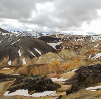 Laugavegur mountain valley colorful landscape in Iceland
