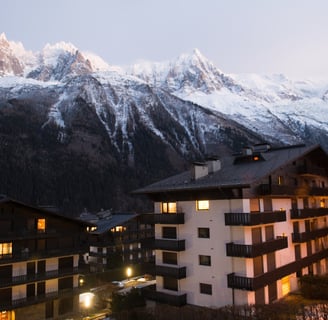 Night scene of mountain landscape in Chamonix