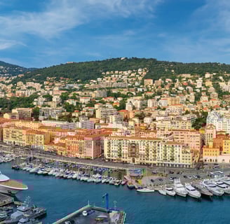 View of Old Port of Nice with yachts