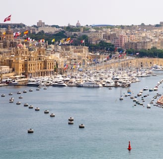 City landscape on the seaside in Malta