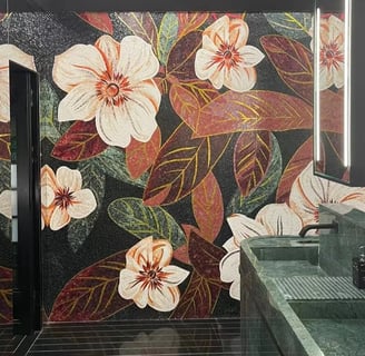 floral bathroom mosaic