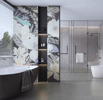 mosaic tile in tub surrounds
