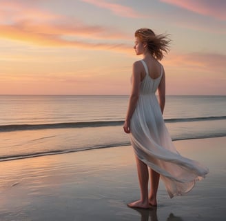 femme au bord de mer moment de relaxation et d'hypnose