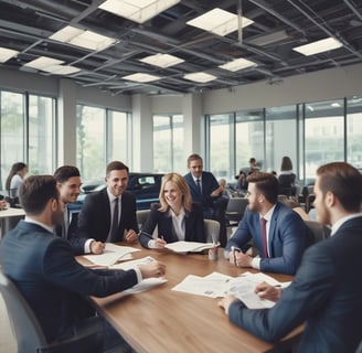 A 3D illustration featuring a series of shopping-related elements such as a shopping basket, a target, a lightbulb, a paper bag, and various charts or graphs. These objects are positioned on a dark green stepped platform, suggesting elements of business and marketing.