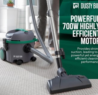 Dusty Bin Bagless Cylinder Vacuum Cleaner in action