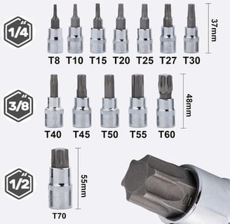 US Pro 13 pc Metric Hex Bit Socket Set in Case