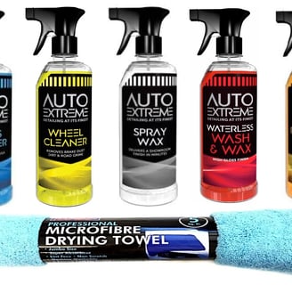 Auto Extreme 9PCS Car Cleaning Kit – All-in-one car care set with wash & wax, wheel cleaner, and microfiber tools