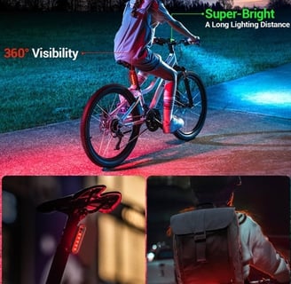 Super Bright Bike Lights with 6 modes and USB charging