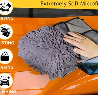 KEYAYE 5 Pcs Car Washing Kit - Microfiber Towels and Mitts