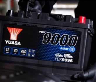Yuasa YBX9096 AGM 12V Car Battery for Start-Stop Vehicles