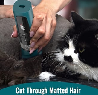 Oneisall Cat Clippers for Matted Fur in use on a dog.
