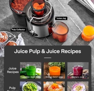 FOHERE 800W Juicer with large chute for fast, fresh juice at home