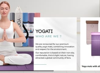 YOGATI Yoga Mat with alignment lines for yoga and Pilates