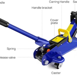 Low Profile Floor Jack with a 2 tonne load capacity, adjustable height, and heavy-duty steel construction for reliable car ma