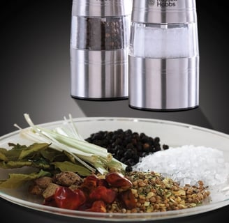 Russell Hobbs Electric Salt & Pepper Mill Set with adjustable ceramic grinders