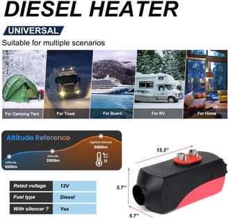 Triclicks 12V 5KW Diesel Heater installed in a campervan, providing warmth during winter.