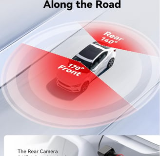 REDTIGER 4K Dash Cam mounted on a windshield, capturing ultra-clear front and rear footage with GPS and Wi-Fi features