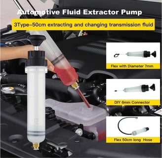 USUNRISE Oil Suction Syringe with Fluid Transfer Hose for hassle-free fluid changes