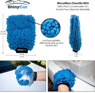ShinyCar™ UK Car Washing Kit with mitts, towel, brushes