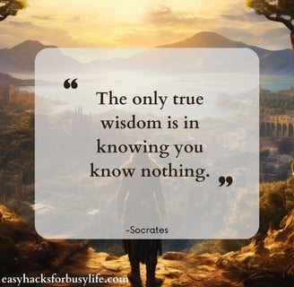 quote from Socrates about Wisdom and Reflection