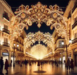 Weihnachtsbeleuchtung in Málaga Die funkelnde Calle Larios bei Nacht