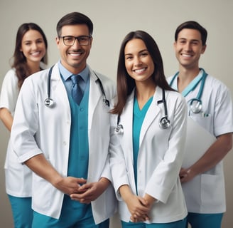 a group of doctors and nurses in scrubs