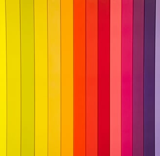 Stripes of a myriad of colours, arranged in order like a rainbow.