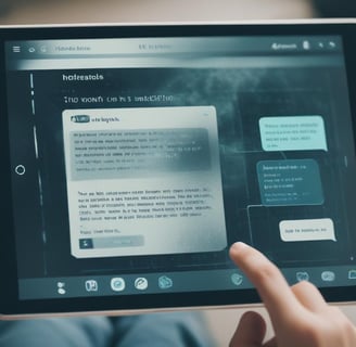 a person holding a tablet with a tablet screen