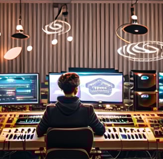 Création d'une chanson personnalisée en studio, illustrant l'unicité et l'attention aux détails dans