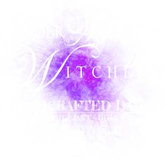 a purple and white text that says 'folk magic and witchcraft supplies handcrafted daily'