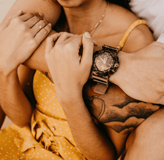 couple embracing, image of safety and comfort