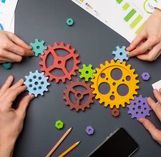 Gears depicting productivity and how one can become productive by Time management