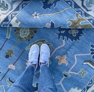 blue oushak rug