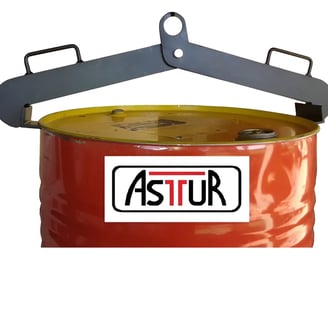 a red drum drum with a sign that says astir
