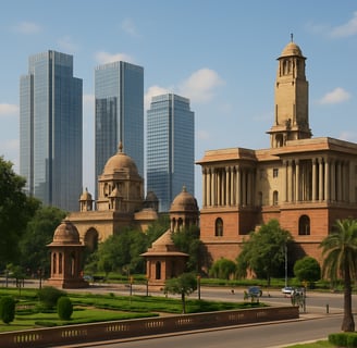 a large building with a clock tower in the middle of it