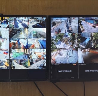 Pantallas para CCVT mostrando la imagen de las cámaras de vigilancia